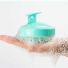 1 pièce Brosse de massage du cuir chevelu en silicone pour shampoing pour femmes aux cheveux longs, brosse de massage en silicone douce pour le shampoing, 1 pièce Masseur manuel multicolore pour le cuir chevelu à utiliser dans le bain, brosse de lavage des cheveux, brosse à cheveux/peigne à cheveux - Blanc - Voir 3
