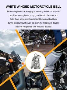 1pc/2pcs Motorcycle Bell, Biker Luck Bell, Praying Hands With Rosary And Holy Cross, Steel Color, Steel Material, Frame Mount - Multicolor - View 10