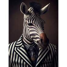 1pc/3PCS Wall Arts Posters Modern Animals Portrait Animal Set Zebra Jaguar Gentleman Chimpanzee Poster Printing Wall Art Picture Canvas Painting Room Home Decoration, Canvas Art, High Quality, Without Frame/With Frame ,Wall Art With Frame - Multicolor - View 26