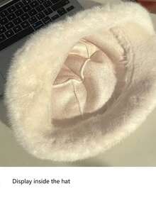 Outdoor Casual Series, Solid Color Bucket Hat, Faux Fur Hat, Outdoor Preferred Hat - Multicolor - View 7