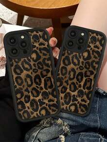 Cheetah,Leopard Print Minimalist Luxury Leopard Pattern Soft Thick Shockproof Phone Case Compatible With Iphone 16 Pro Max/16/16 Pro/16 Plus/15/15 Plus/15 Pro/15 Pro Max/11/12/13/14 Pro Max/XS/XR/11 Pro/11 Pro Max/12 Pro/12 Pro Max/13 Pro/13 Pro Max/7 Plus/14 Pro/14 Pro Max/14 Plus/7 Plus/8 Plus/8/SE2/16 Pro Max/16/16 Pro/16 Plus 13 Mini/12 Mini - Black Leopard Print - View 3