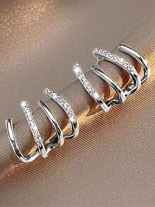 ESBERRY 1 Pair Fashionable S925 Sterling Silver Cubic Zirconia Crown Stud Earrings, Exquisite Jewelry, Gift For Women - Earrings - View 10