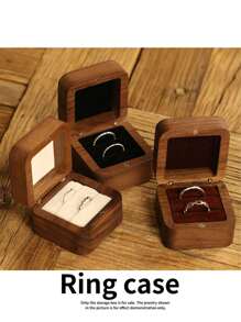 1 pieza Estuche de joyería de madera portátil, una pequeña caja de joyería adecuada para mujeres, un organizador de joyería para el hogar sencillo, un organizador de viaje y una caja de almacenamiento mini exquisita que puede contener aretes.