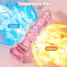 Pink Rose Glass Dildo Butt Plug, Crystal Rose Anal Plug Beads Dildo, Adult Anal Training Sex Toys Set For Men And Women, Glass Dildo Butt Plug, Crystal Rose Anal Plug Beads Dildo, Adult Anal Training Sex Toys Set