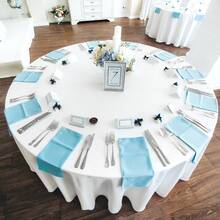 Tomnk 6/10 Pack Round Tablecloths 90/120 Inch - Circle Bulk Linen Polyester Fabric Washable Table Cloth Cover For Wedding Reception Banquet Birthday Party Buffet Restaurant - 彩色 - 查看 2