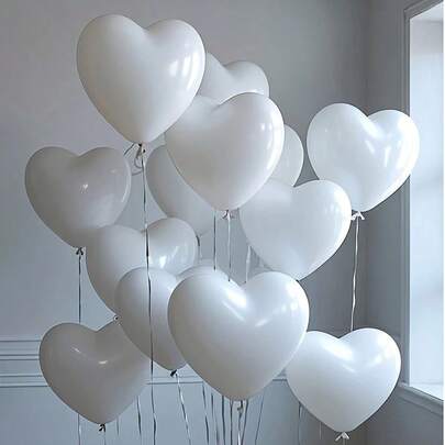 10-200 个白色、红色、粉色、蓝色 10 英寸心形乳胶气球，适用于生日派对装饰、情人节装饰、向爱人求婚、订婚装饰、婚礼装饰、房间装饰、户外摄影道具