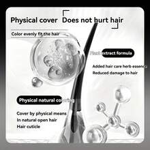20g Barra de tinte de cabello temporal para adultos, fórmula seca para cabello con cobertura rápida y duradera, fácil de aplicar y lavar, lápiz decolorador de cabello y barba de 20g para cubrir rápidamente las canas, contiene escualano - Negro natural - Ver 7