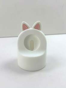 1 Pc Cartoon Rabbit Ear Silicone Stand Watch Charging Base SuitableFor AppleWatch Charger CCharging Base Anti-Slip Storage Rack AppleWatch S10/9/8/SE/7/6/5/4/3/2/1 - Solid Color - View 2