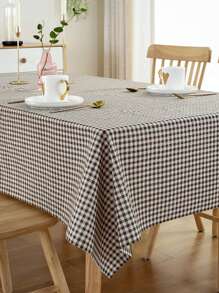 1pc Vintage Checkered Tablecloth, Skin-Friendly And Absorbent, Reusable For Weddings, Valentine's Day, Parties, Dining Rooms, Living Rooms, And Daily Decor