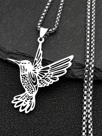 2024 New Hummingbird Stainless Steel Necklace For Women/Men Gold/Silver/Black Long Chain Necklace For Men And Women Fashion Accessories For Couples Holiday Gifts