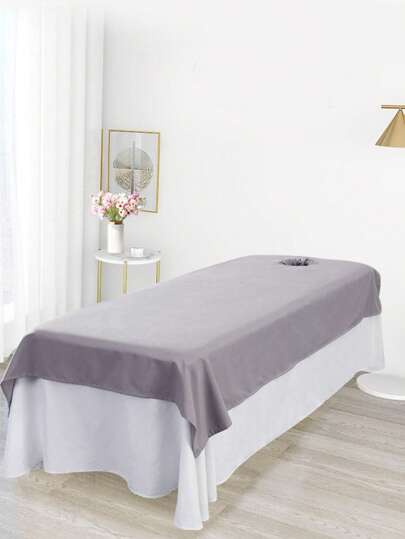 Beauty Bed Sheet, Solid Color Soft Skin Beauty Salon Bed Sheet Beauty Hole Towel Bed Sheet Dust Cover Non-Shrinking,Massage Treatment Bed Sheets Spa With Hole For Beauty Salon(200*90cm)