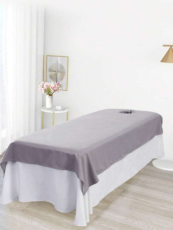 Beauty Bed Sheet, Solid Color Soft Skin Beauty Salon Bed Sheet Beauty Hole Towel Bed Sheet Dust Cover Non-Shrinking,Massage Treatment Bed Sheets Spa With Hole For Beauty Salon(200*90cm)