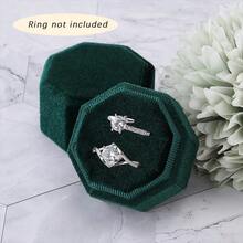 1pc Customized Wedding Velvet Ring Box, Double/Triple Slot Jewelry Storage, Engagement Proposal, Wedding/Anniversary Gift, Elegant Living, Forever Love, Aesthetic Ring Display Case, Unique Gift, Personalized Gift, Bridal Shower Gift, Flat Lay Props - Multicolor - View 14