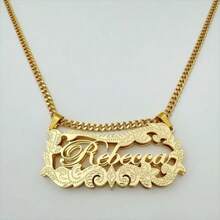 1 Stück individualisierte Edelstahl 2025 neue personalisierte Name Doppelschicht 3D Halskette, individualisierte 3D Namensplakette Halskette Geschenk für sie, Gold, Stilvoll, Farbig, Vintage, Einfach, Unisex, Lässig, Süß, Kundenspezifisch, Personalisiert, Einzigartig, ideales Geschenk für ihn, ideales Geschenk für sie, sie, Freund, Freundin, Vater, Mutter, Familie, Freunde, für Jahrestage, für Geburtstage, für Abschluss, für Promi, für Party, Edelstahl Schmuck