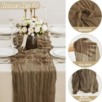 1 st/5 st 90*180 cm enfärgad bordslöpare, minimalistisk polyesterdukdekoration, för matbord