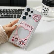 Sanrio Love Melody Card Holder Phone Case/Lanyard Phone Case/Wallet Phone Case/Pink Phone Case Compatible With Galaxy S25, Galaxy S24 Ultra, Galaxy S24 FE, Galaxy S25 Ultra, Galaxy A36, Galaxy A56, Galaxy S23 Ultra, Spark GO 2024, POP8, Spark 20C, Spark 20, Pova 6, Pova 6 PRO 5G, POP9 4G, Spark GO1, Spark GO 2025, Shockproof, Can Hold Student Card, Credit Card, ID Card