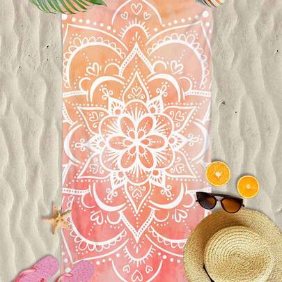 1 chiếc khăn tắm đi biển bằng sợi nhỏ in họa tiết Mandala siêu mềm, trang trí nhà cửa, thích hợp cho bãi biển, hồ bơi, cắm trại và du lịch, cực kỳ thoải mái