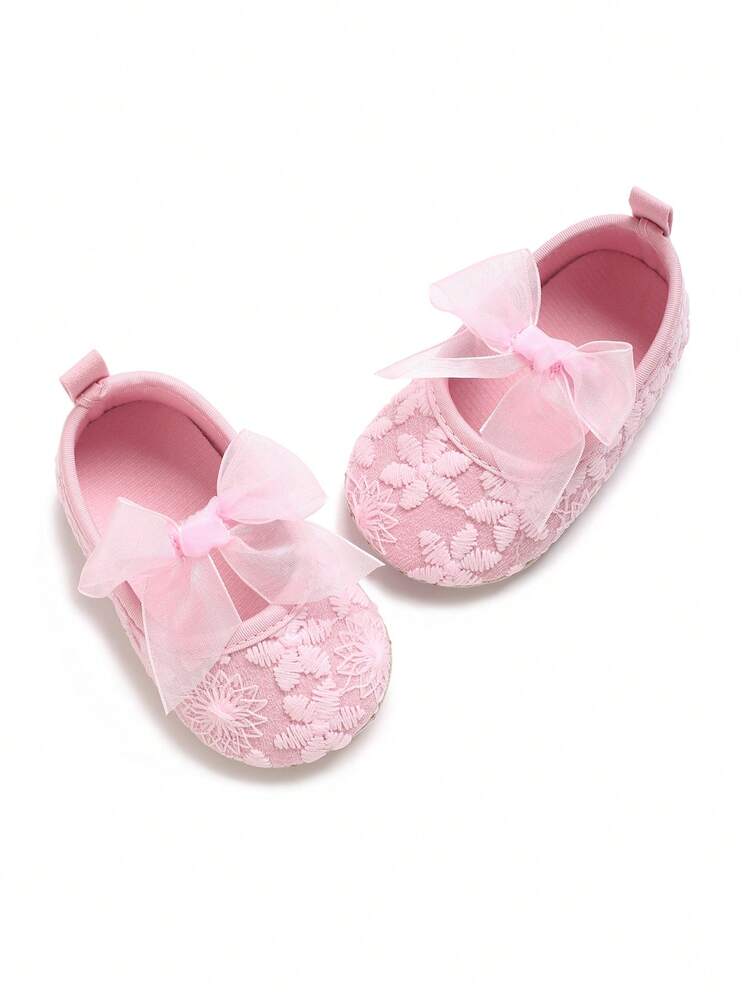 Zapatos preandantes de princesa de suela blanda para bebé niña, para primavera/otoño, 0-1 años - Rosa - Añade 3