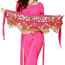 Music Festival Belly Dance Waist Chain Hip Scarf, Hand-Inlaid Exotic Stage Performance Essential Clothing - Multicolor - View 7