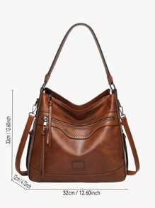 Bolso de hombro de piel sintética de moda, bolso tipo mensajero, bolso de mano para dama, bolso de mujer con flecos, bolso de tote vintage con correa ajustable para uso diario, trabajo y negocios de las mujeres