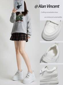 Alan Vincent It Is Recommended To Take One Size Larger,If You Usually Wear Size 37, Choose Size 38 White Shoes For Women 2025 Classy Aesthetic New Style Casual Shoes For Women, Ladies Platform Shoes, Outdoor Comfortable Sneakers, Internal Increase 5cm, Party Shoes, Suitable For Short Women