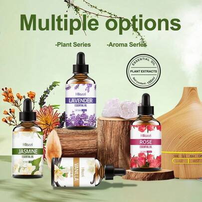 Hllozzi 1 peça de óleo essencial natural puro, difusor avançado de óleos essenciais, aromaterapia, umidificador, aromaterapia automotiva, fabricação de velas, purificação do ar, aromaterapia de ar fresco 3,38 fl oz