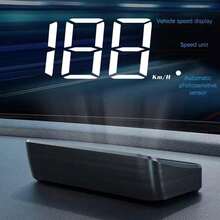 GPS Enabled Car HUD (Head-Up Display) - Dual Color White & Green LED, Compatible With All Vehicles, No Battery Required (USB Powered), Easy Installation, Displays Vehicle Speed, Modern Car Accessory, Digital Speed Display, Universal Car Speedometer, Auto Parts