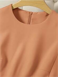 Women's Marrente Party Dress Long Prom Dress With Round NecklineWedding Event Dress, Party Dress, Wedding Guest Dress, Non-Ironing Party Dress S M L - 卡其色 - 查看 4