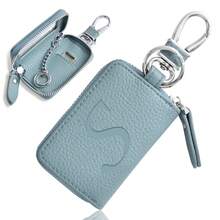 Fashionable Multi-Functional Smart Key Holder, Unisex, Embossed Letter Design, Transparent Window, Zipper Closure, Compatible With Smart Keys, Including Carabiner, Cute Style, Suitable For Commuting And School Use - Blue - View 9