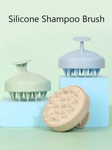 Soft Silicone Shampoo Brush Massage Shampoo Brush Clean Scalp Hair Wash Comb Home Bath Comb Hair Tools, Straw Silicone Shampoo Brush Massage Clean Specialized Anti-Dandruff Itch Reliever Silicone Comb Hair Wash Brush. Home Bathroom Decor Summer Back To School