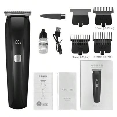 RAF 1 طقم ماكينة حلاقة، شحن USB شاشة رقمية مضيئة، مناسبة لتشذيب الشعر واللحية والحلاقة. مثالية للعائلات والمكاتب والرجال والنساء والأطفال والكبار في السن.