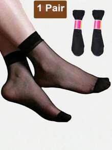10 pares de medias cortas transparentes para mujer, en color negro y nude, ligeras para primavera/verano, calcetines cortos casuales transparentes (Sin tarjeta)