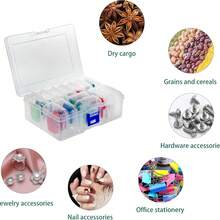 14pcs Clear Plastic Storage Box Set For Jewelry, Beads & DIY Crafts - Versatile Organizer Containers With Sorting Compartments For Art Supplies And Home Organization - Multicolor - View 6