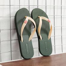 Chanclas para hombre de goma con suela gruesa para uso en exteriores, antideslizantes, antiolor y con diseño en forma de "V", ideales para la playa - Verde - Ver 4
