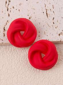 1 Pair Of Geometric Cookie Candy Color Stylish Earrings For Women