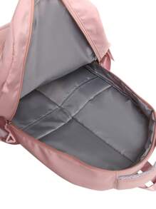 Unisex Fashion Zipper Backpack, Large Capacity, Simple & Elegant Style Suitable For Couples And Campus Commute