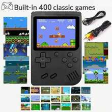 YiYi Handheld Game Console Macaron Mini 400 In 1 Gaming Console Big Screen Handheld Retro Classic Game With 1020 MAh Large Battery Plug And Play Portable Game Console Machine Retro Gaming Machine 1pc(1 Player/2 Player)