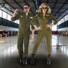 Morph Costumes Authentic Aviator Jumpsuit Costume For Men - Perfect Fancy Dress For Halloween, Theme Parties, Cosplay & Flight Enthusiasts - Green - View 6
