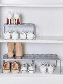 1 件 ABS 节省空间搁板 – 可扩展收纳架，适用于鞋柜、橱柜、厨房和浴室 - 彩色 - 查看 4