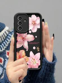 1pc Fashion Color Flower Print Thickened Anti-Drop Phone Case, Compatible With Samsung Galaxy A06/A16/A26/A25/A35/A53/A54/A55/S23/S24/25 ULTRA,International Version, Not The Domestic Version - Multicolor - View 3