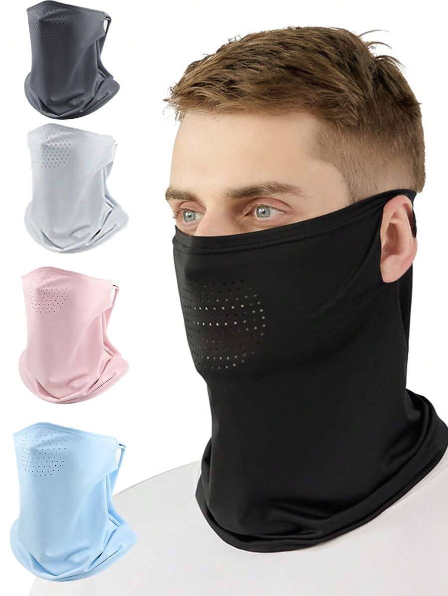 1 Pc Ice Silk Neck Gaiter For Men, Outdoor Cycling Face Shield, Fishing Bandana, Full Face Cover - Sun Protection Mask - View 1