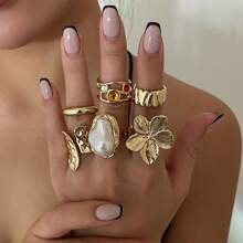 Vintage Flower Design Cuff Ring,Fashion Jewelry For Women &Girls, Casual Jewelry For Party, Daily Clothing Decor, All-Match & Exquisite Jewelry For Birthday Gift