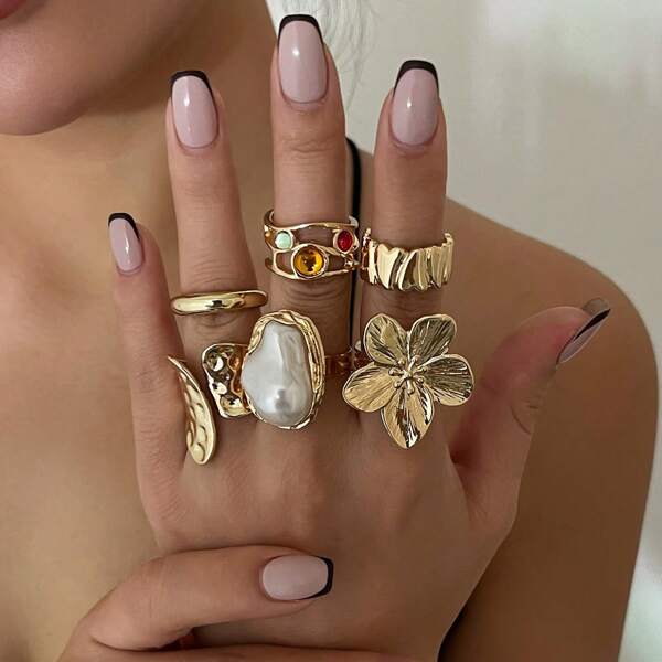 Vintage Flower Design Cuff Ring,Fashion Jewelry For Women &Girls, Casual Jewelry For Party, Daily Clothing Decor, All-Match & Exquisite Jewelry For Birthday Gift