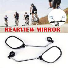 2pcs High Definition Convex Bicycle Rearview Mirrors - Adjustable Bicycle Rearview Mirrors With Reflective Strip, Suitable For Mountain Bikes And Road Bikes, Wide Angle View, ABS Material, Black Oval Design, Essential Safety Riding Accessory, Vehicle Safety Equipment, Enhancing Outdoor Cycling Safety - Multicolor - View 1
