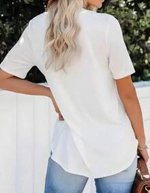 Playera de verano para hombre, estampado gráfico de cóctel, cuello redondo, manga corta - Blanco - Ver 2