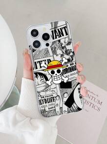 ONE PIECE Cover trasparente per telefono con logo Skull e motivo Straw Hat di One Piece, compatibile con e Galaxy