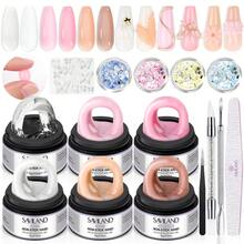 SAVILAND Solid Gel Builder: 6 Colors 3D Nail Gel No-Sticky Hand Nail Extension Sculpting Gels For Nails Art For Carving DIY At Home For Beginners - 1 Set - 查看 1