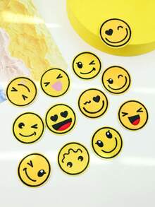 12 piezas Parches con diseño de dibujos animados para planchar o coser a mano para hacer tu propia manualidad - Amarillo - Ver 2