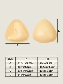 Double-Sided Self-Adhesive Bra Pads, Reusable Bra Inserts, Swimsuit Invisible Thickened Bra Cups Lingerie Accessories - Apricot - View 8