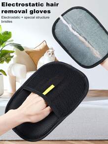 1 pieza Conjunto multifuncional de cepillo para mascotas y guante quitapelos electroestático, diseño de eliminación de fieltro bidireccional, lavable para una limpieza fácil, apto para eliminar el pelo de gatos y perros, limpiar alfombras, camas, ropa, árboles para gatos, grietas de sillas y vidrio, artículos de limpieza para mascotas, necesidades para perros y gatos, cepillo para gatos y perros